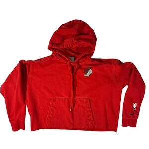 Nike NBA Portland Trail Blazers Women's Large Red Crop Hoodie Basketball